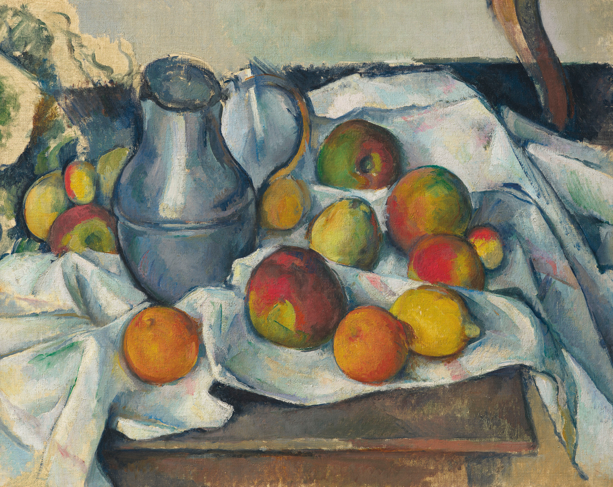 Поль Сезанн. Чайник та фрукти, 1888-1890