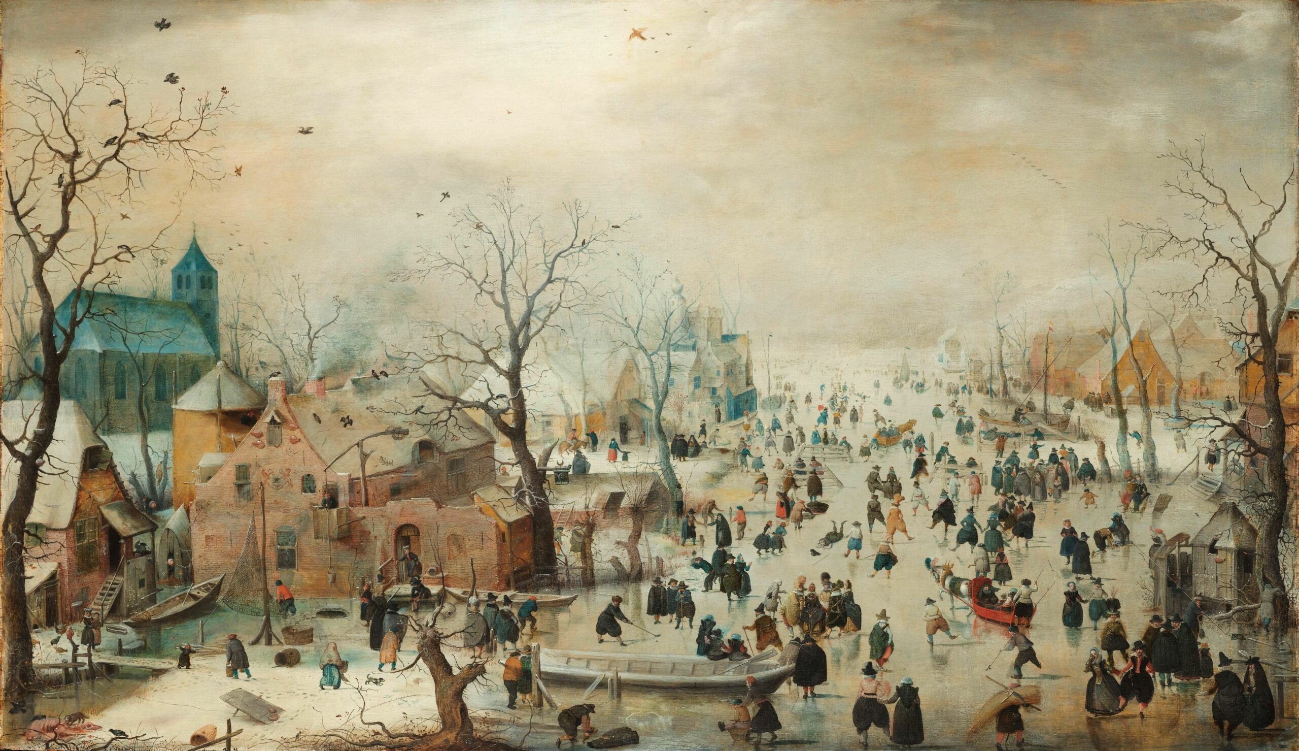 Ice Skaters, Гендрик Аверкамп, 1608 рік ©Рейксмузей