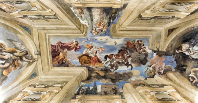 Guercino, Aurora (1622). Collection †HSH Prince Nicolò and HSH Princess Rita Boncompagni Ludovisi, Casino Aurora, Rome