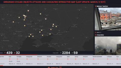 Запустили інтерактивну мапу з обстріляними цивільними обʼєктами