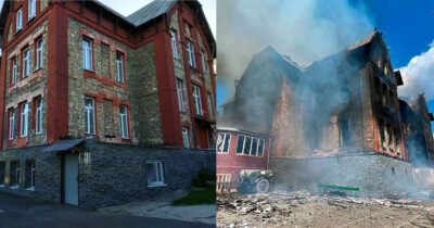 Внаслідок ворожого обстрілу Лисичанська сталася пожежа в будівлі кінця XIX століття