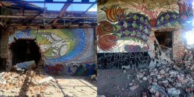Окупанти рф знищили маріупольські мозаїки Алли Горської та Віктора Зарецького