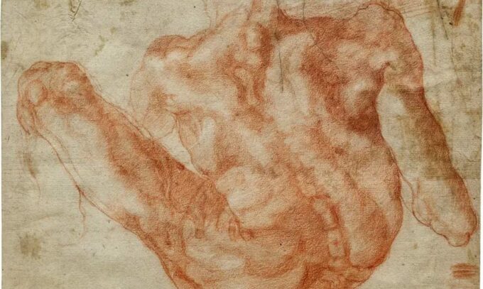 Невідомий малюнок Мікеланджело, який, ймовірно, є ескізом частини фрески в Сикстинській капелі @finestresullarte